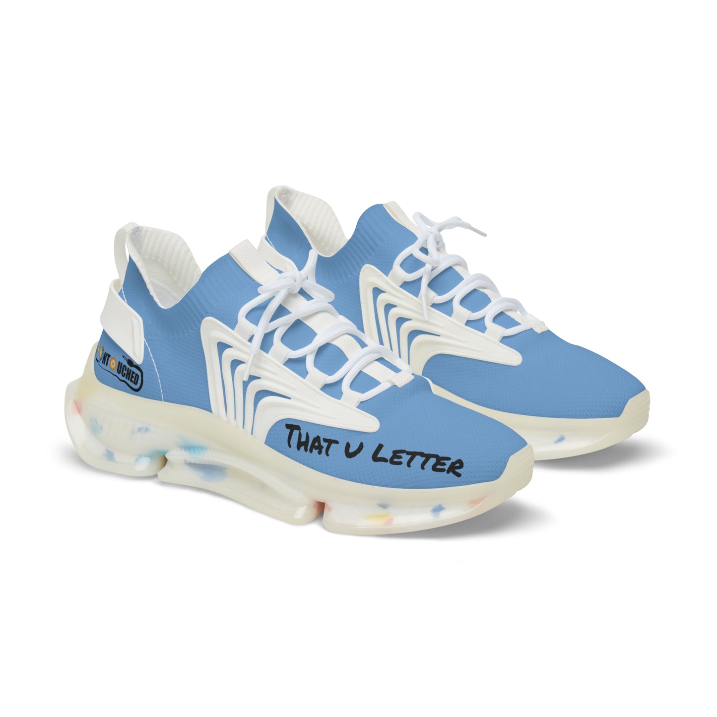 Baby Blue UNTOUCHED Men's Mesh Sneakers 'That U Letter'