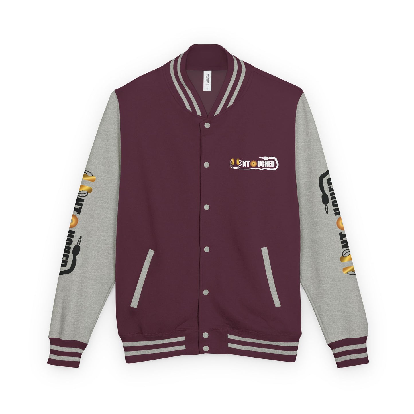 Stylish Unisex UNTOUCHED Letterman Jacket with QR Code Design