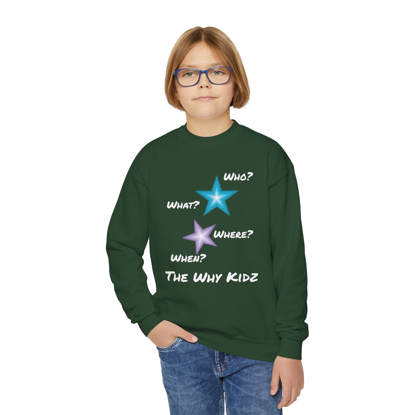 Youth Crewneck Sweatshirt - The Why Kidz Star and Untouched Design