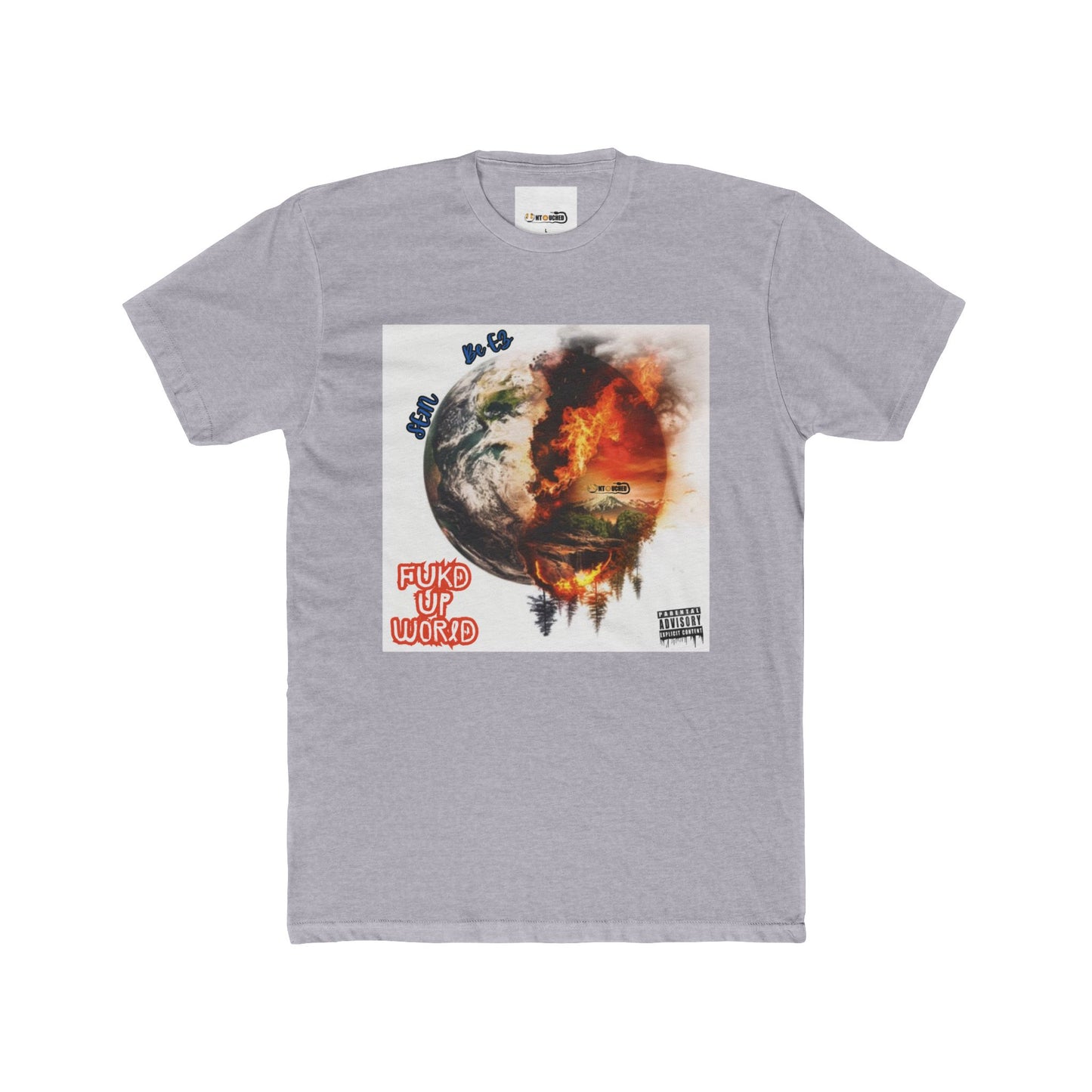 Cover Art Collection Unisex Cotton Crew Tee - 'FUKD Up World' Graphic T-Shirt