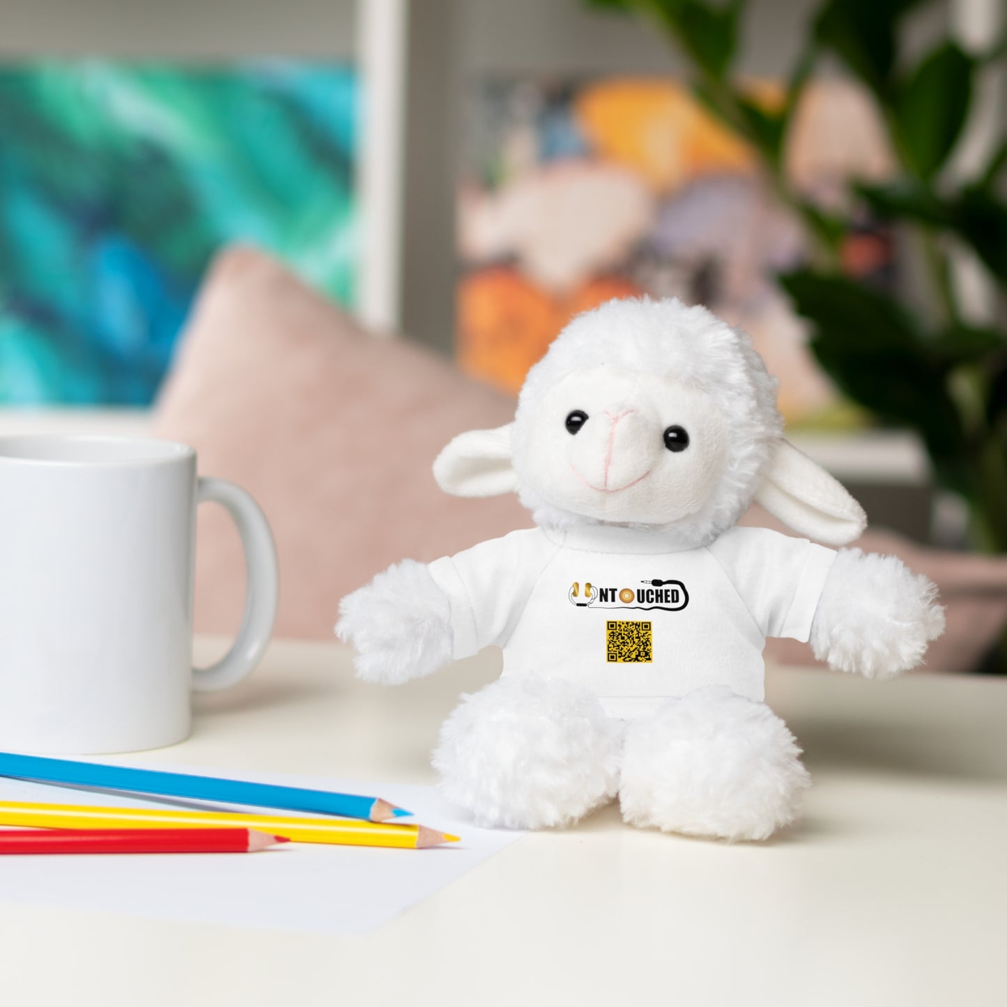 Adorable Stuffed Animal with UNTOUCHED T-Shirt - Perfect Gift for Kids and Collectors, Features 'UNTOUCHED' Design