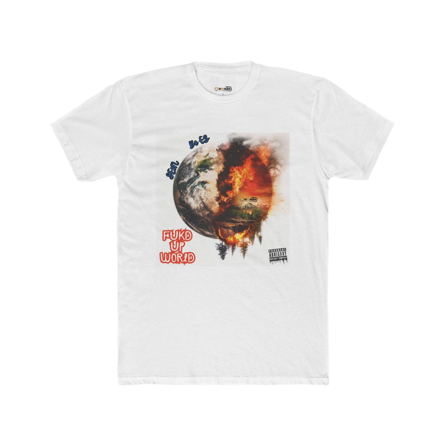 Cover Art Collection Unisex Cotton Crew Tee - 'FUKD Up World' Graphic T-Shirt
