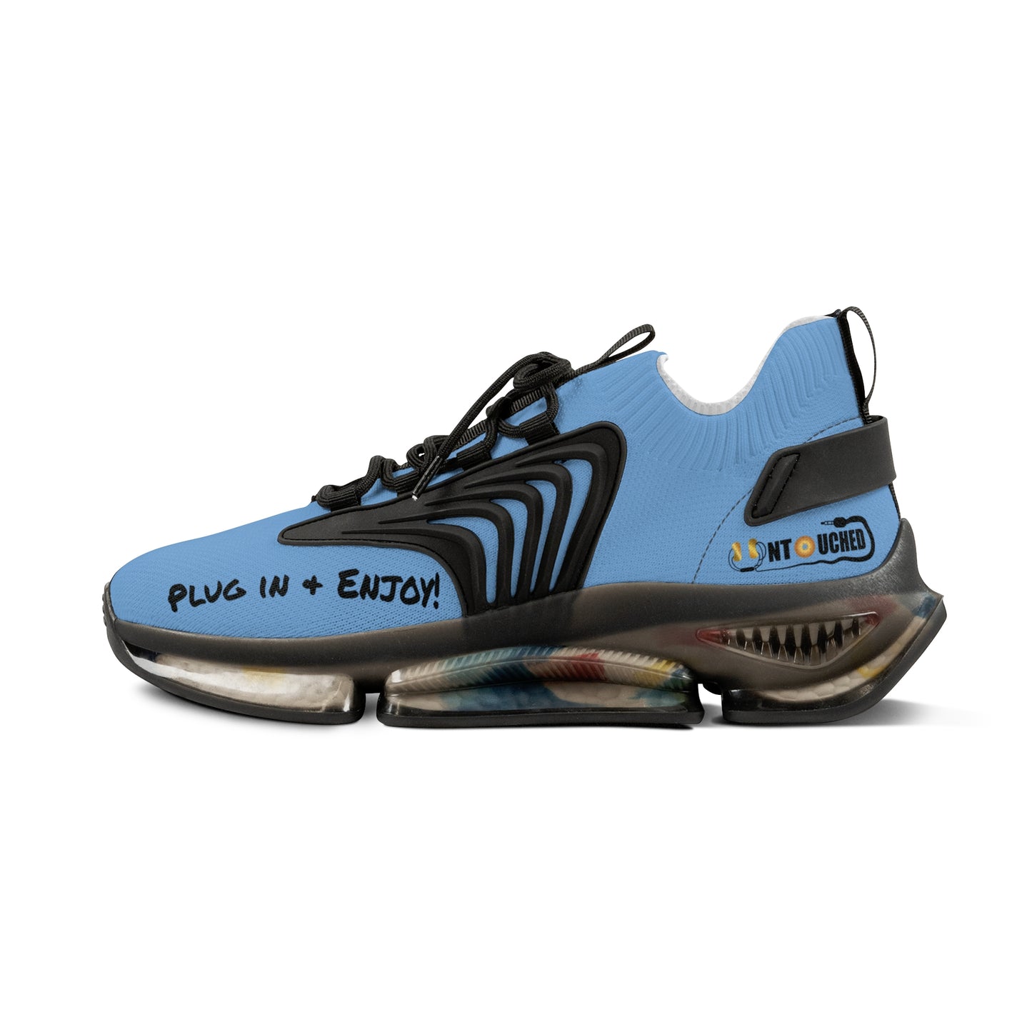 Baby Blue UNTOUCHED Men's Mesh Sneakers 'That U Letter'