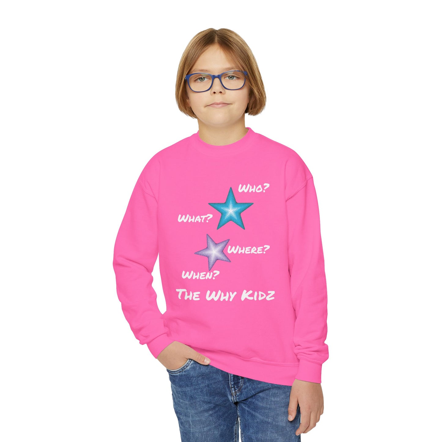 Youth Crewneck Sweatshirt - The Why Kidz Star and Untouched Design