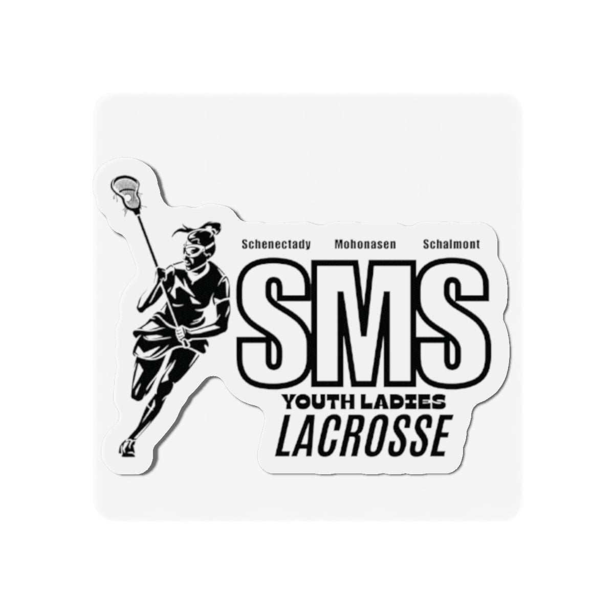 SMS Youth Ladies Lacrosse Die-Cut Magnets