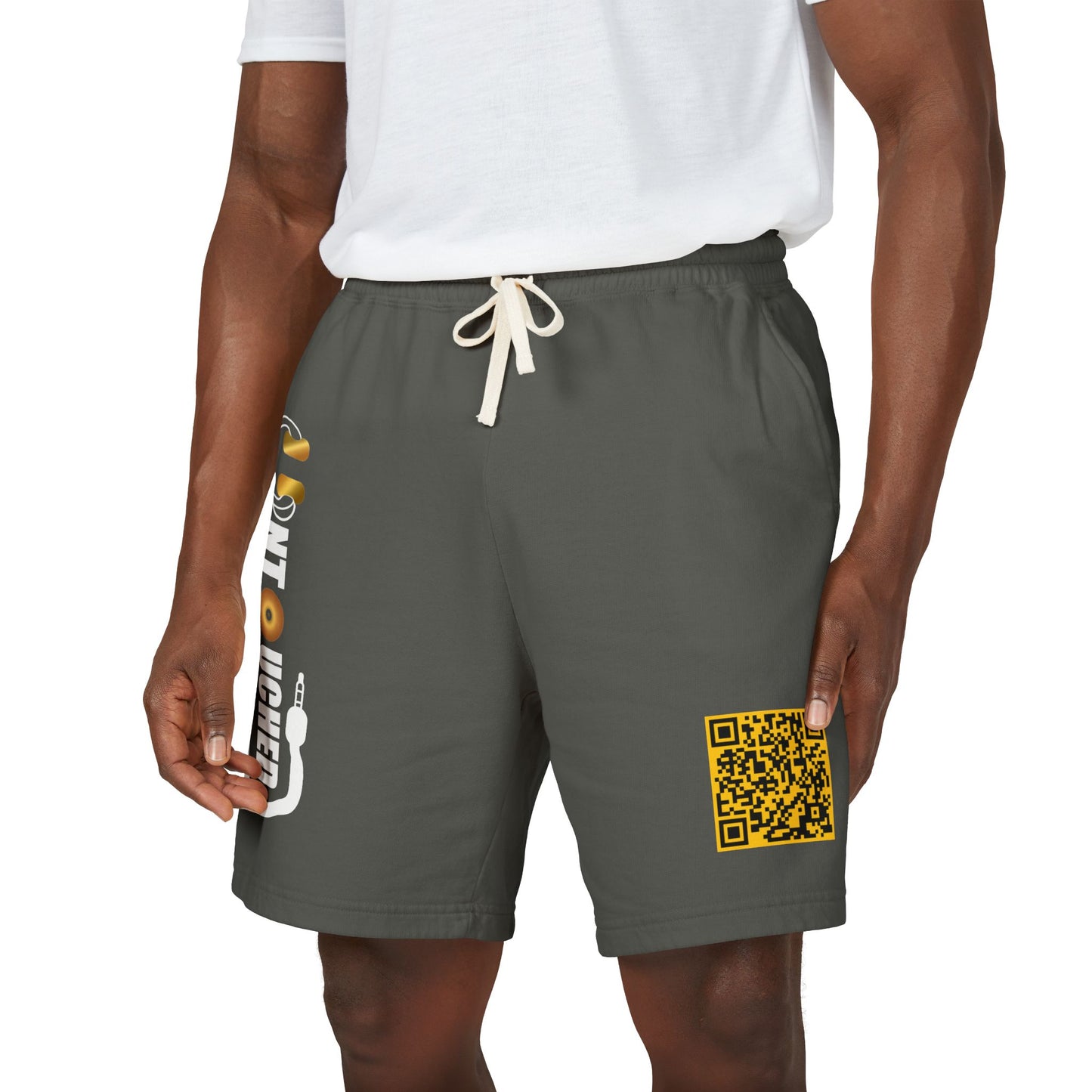 Lightweight Fleece Sweat Shorts with QR Code Accent