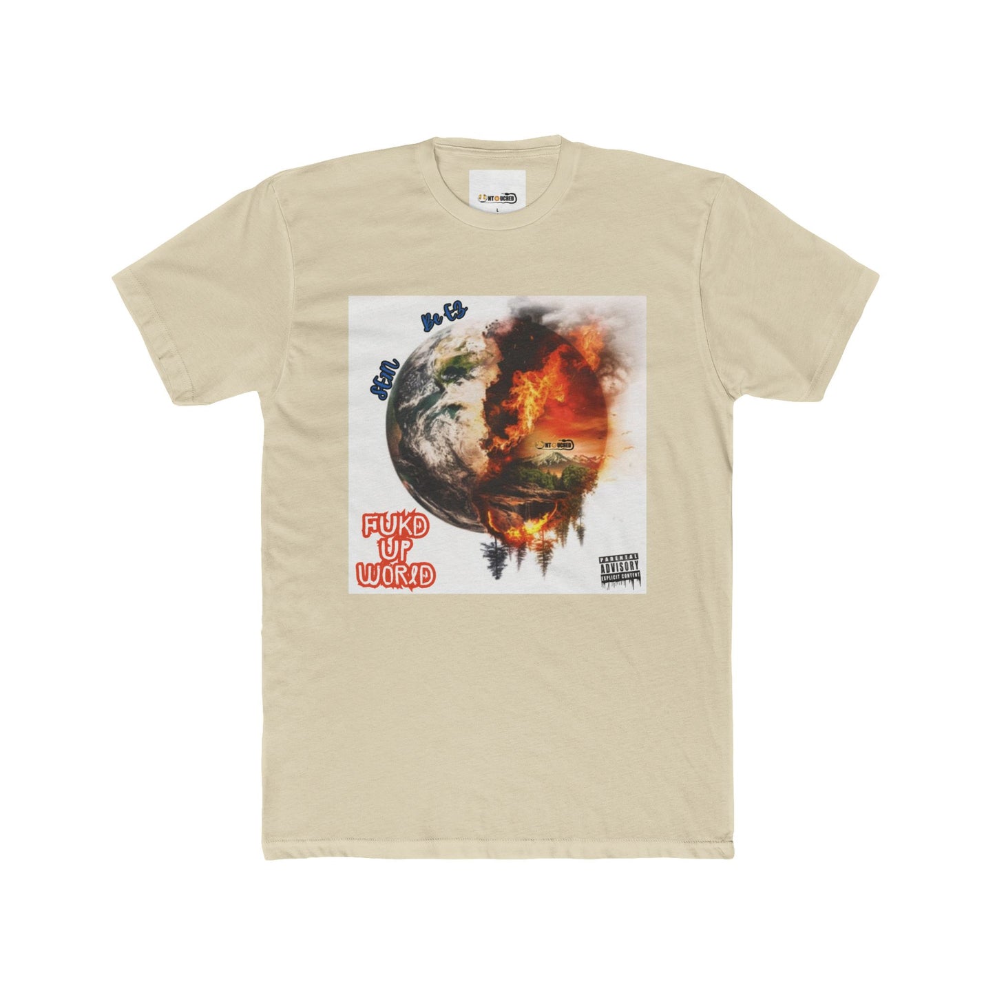Cover Art Collection Unisex Cotton Crew Tee - 'FUKD Up World' Graphic T-Shirt