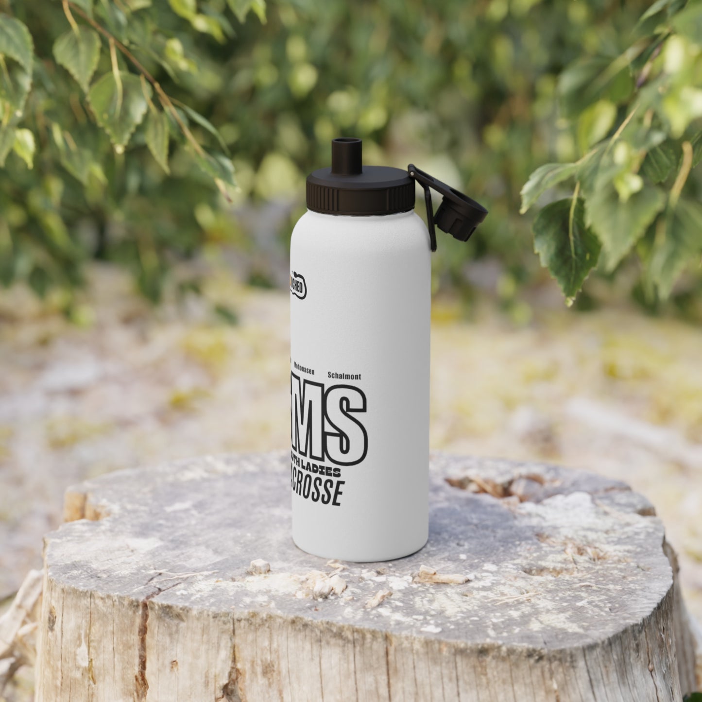 SMS Stainless Steel Water Bottle with Sports Lid - Youth Ladies Lacrosse