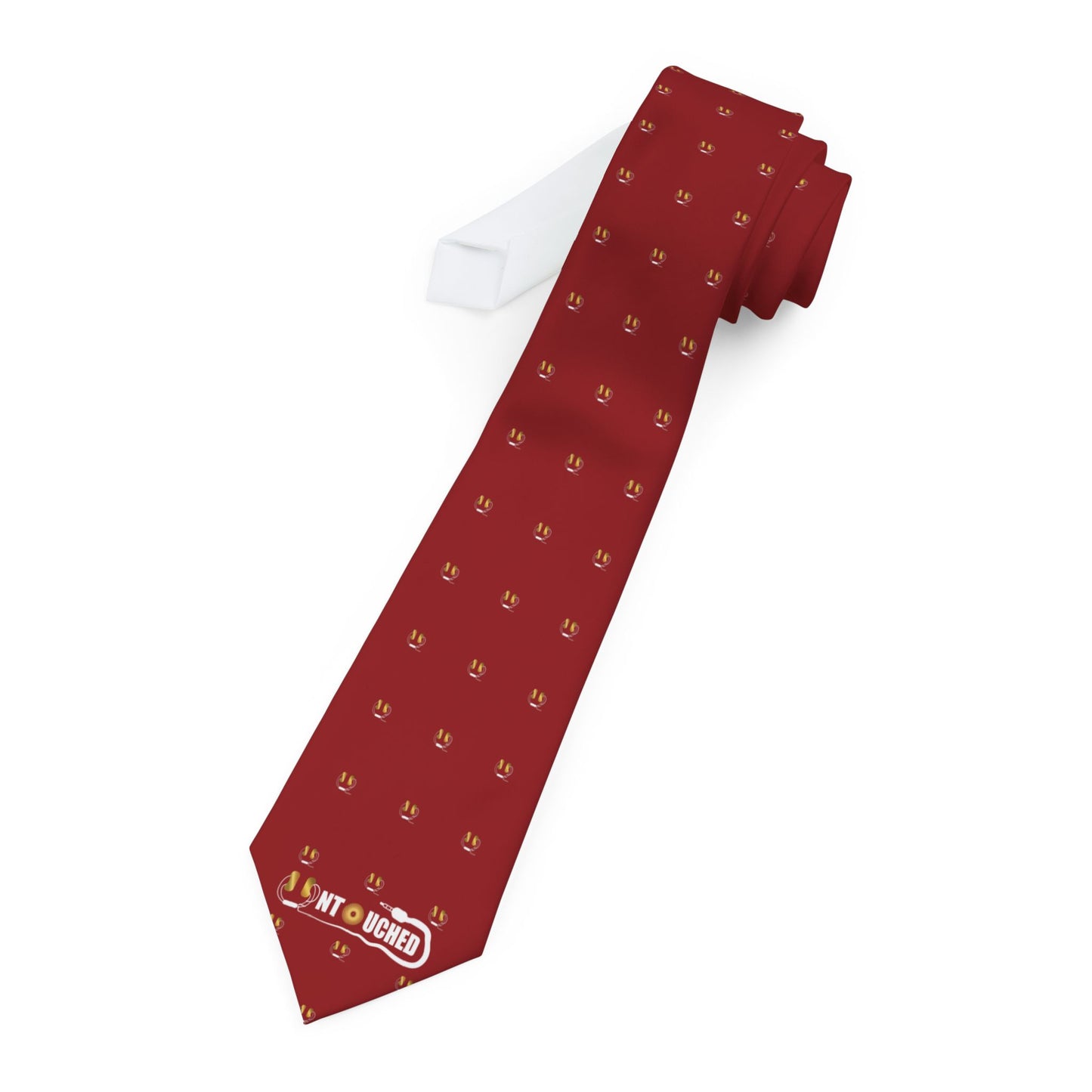 Classic Red Necktie with UNTOUCHED Pattern
