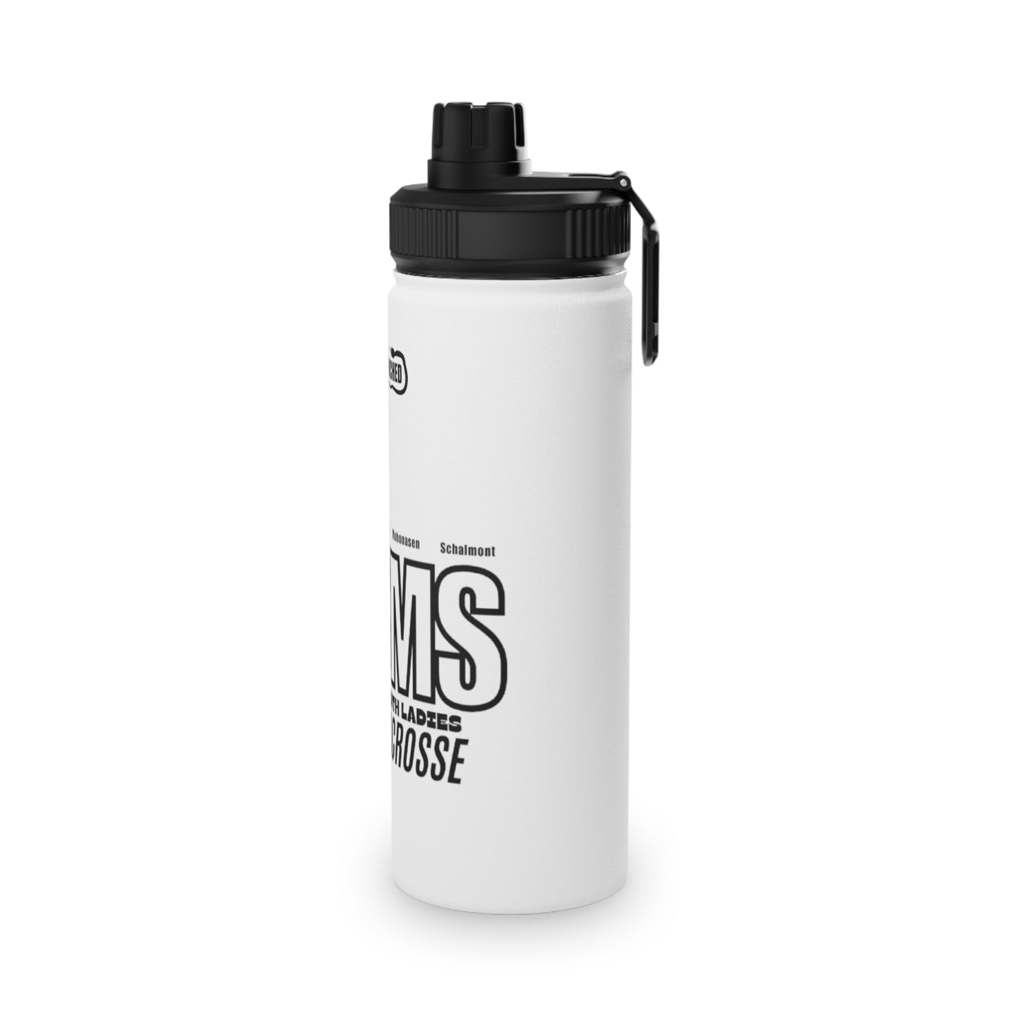 SMS Stainless Steel Water Bottle with Sports Lid - Youth Ladies Lacrosse