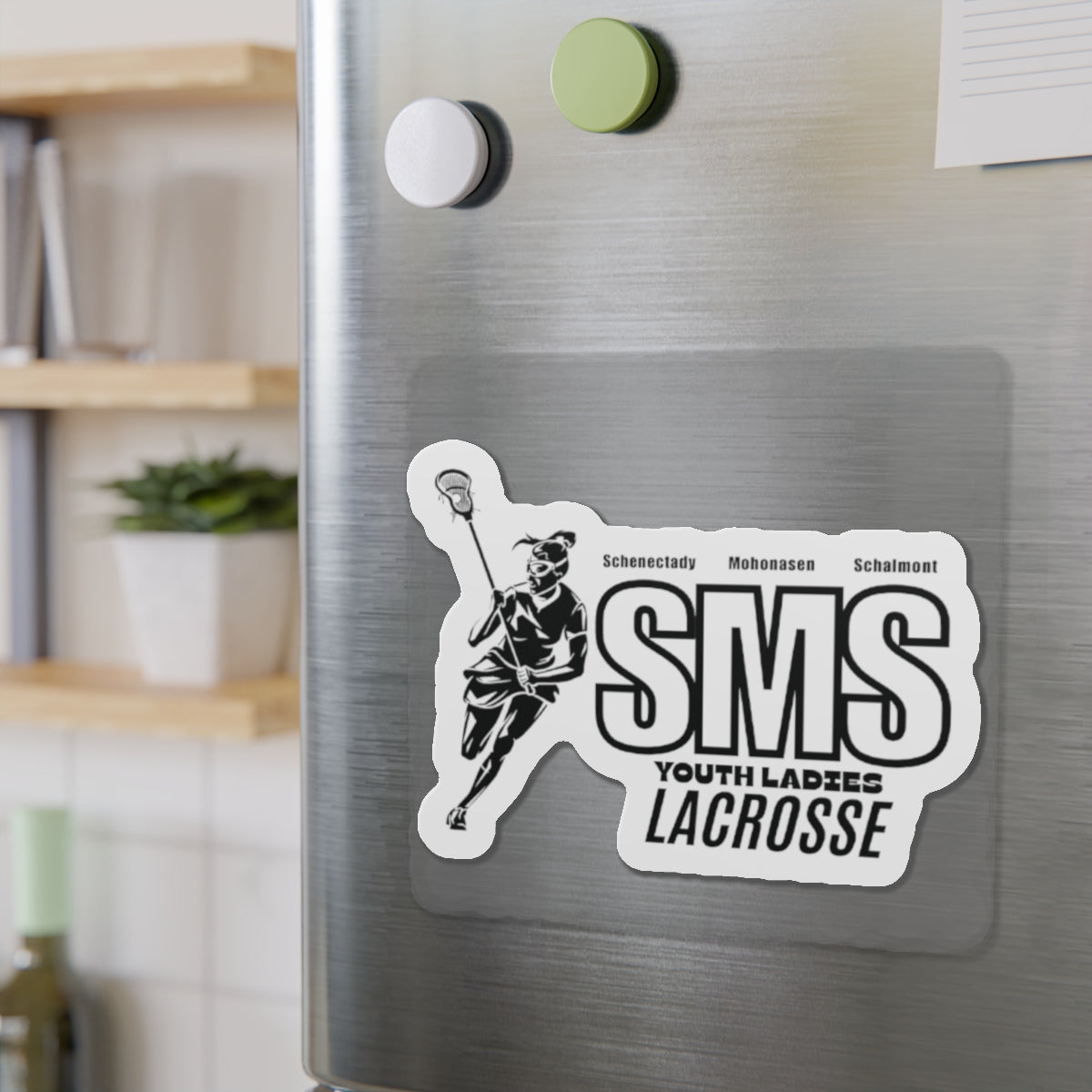 SMS Youth Ladies Lacrosse Die-Cut Magnets