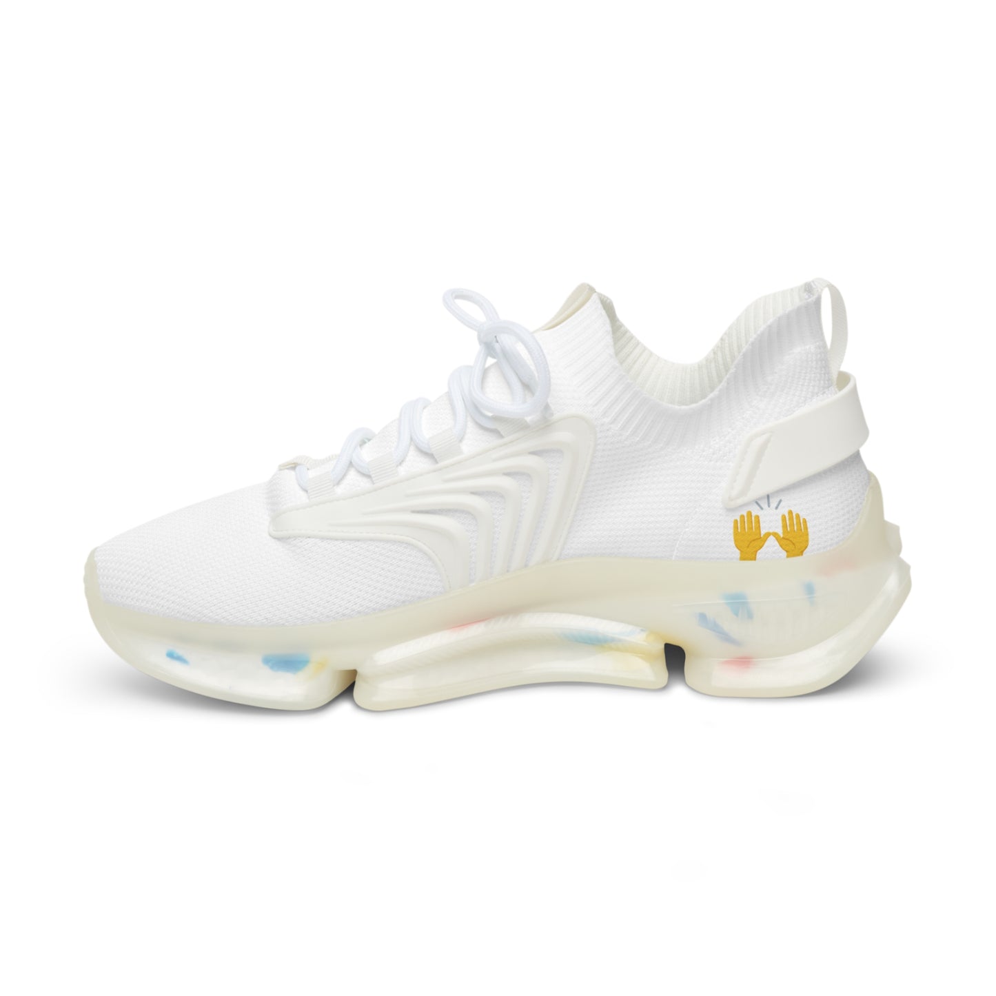 White UNTOUCHED Men's Mesh Sneakers 'That U Letter'