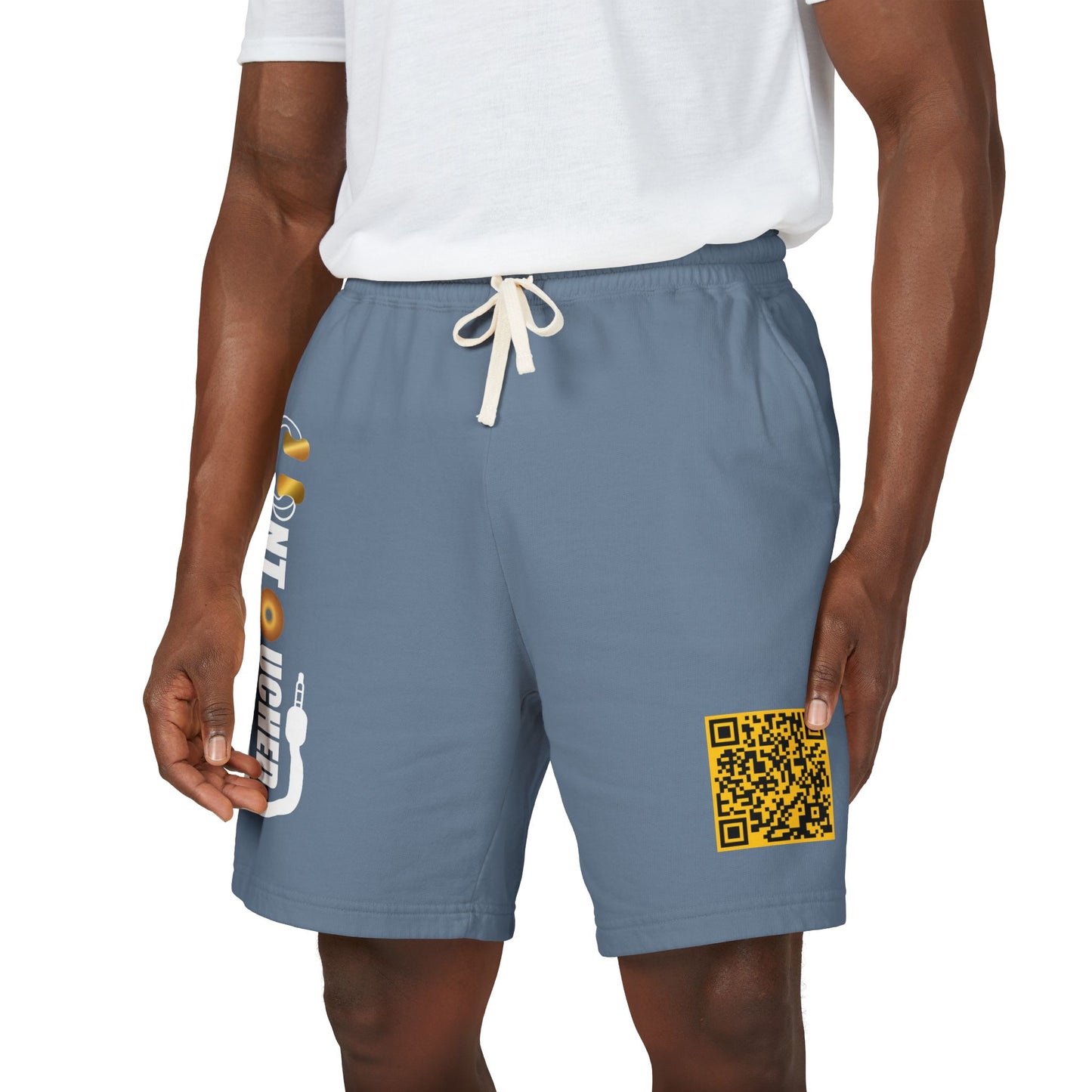 Lightweight Fleece Sweat Shorts with QR Code Accent