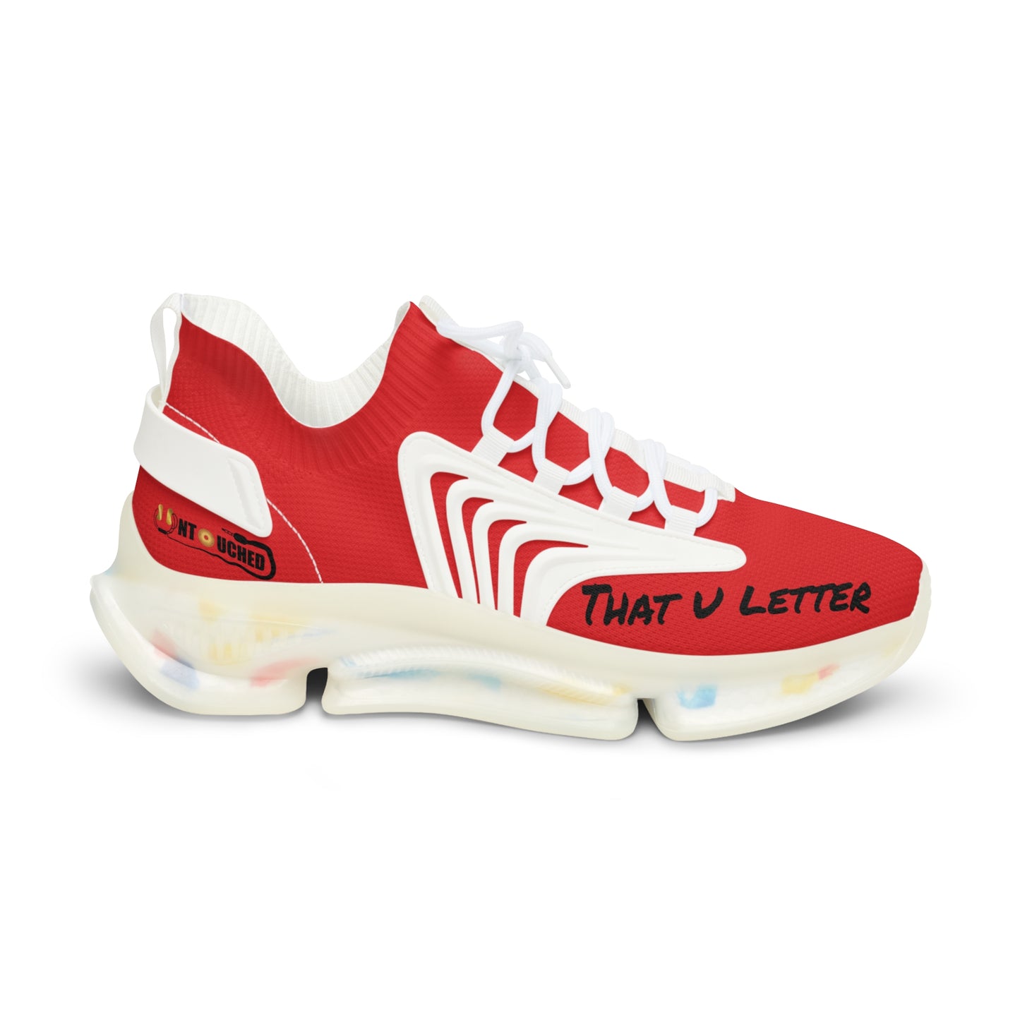 Red UNTOUCHED Men's Mesh Sneakers 'That U Letter'
