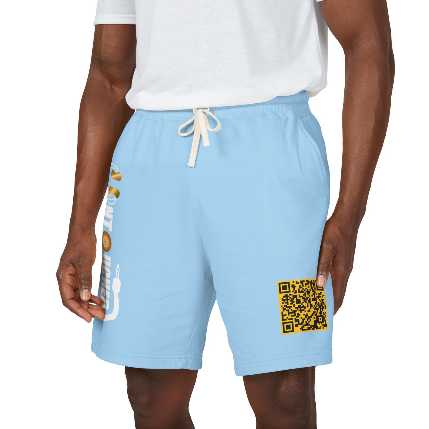 Lightweight Fleece Sweat Shorts with QR Code Accent