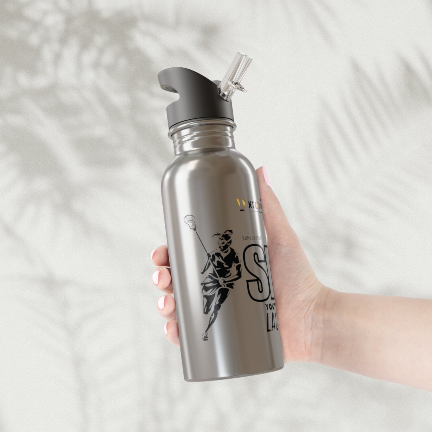 SMS Stainless Steel Water Bottle with Straw - 20oz Youth Ladies Lacrosse