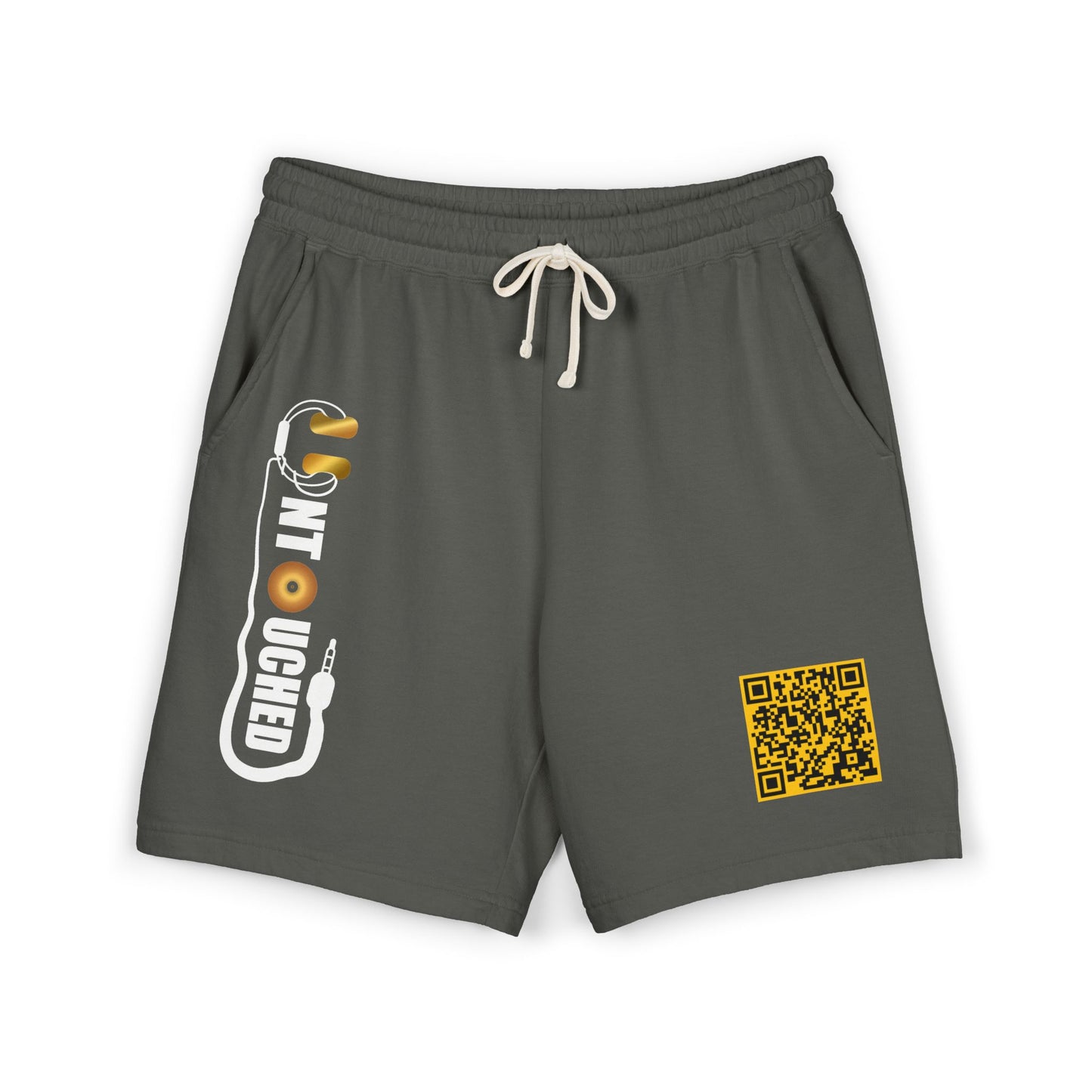 Lightweight Fleece Sweat Shorts with QR Code Accent