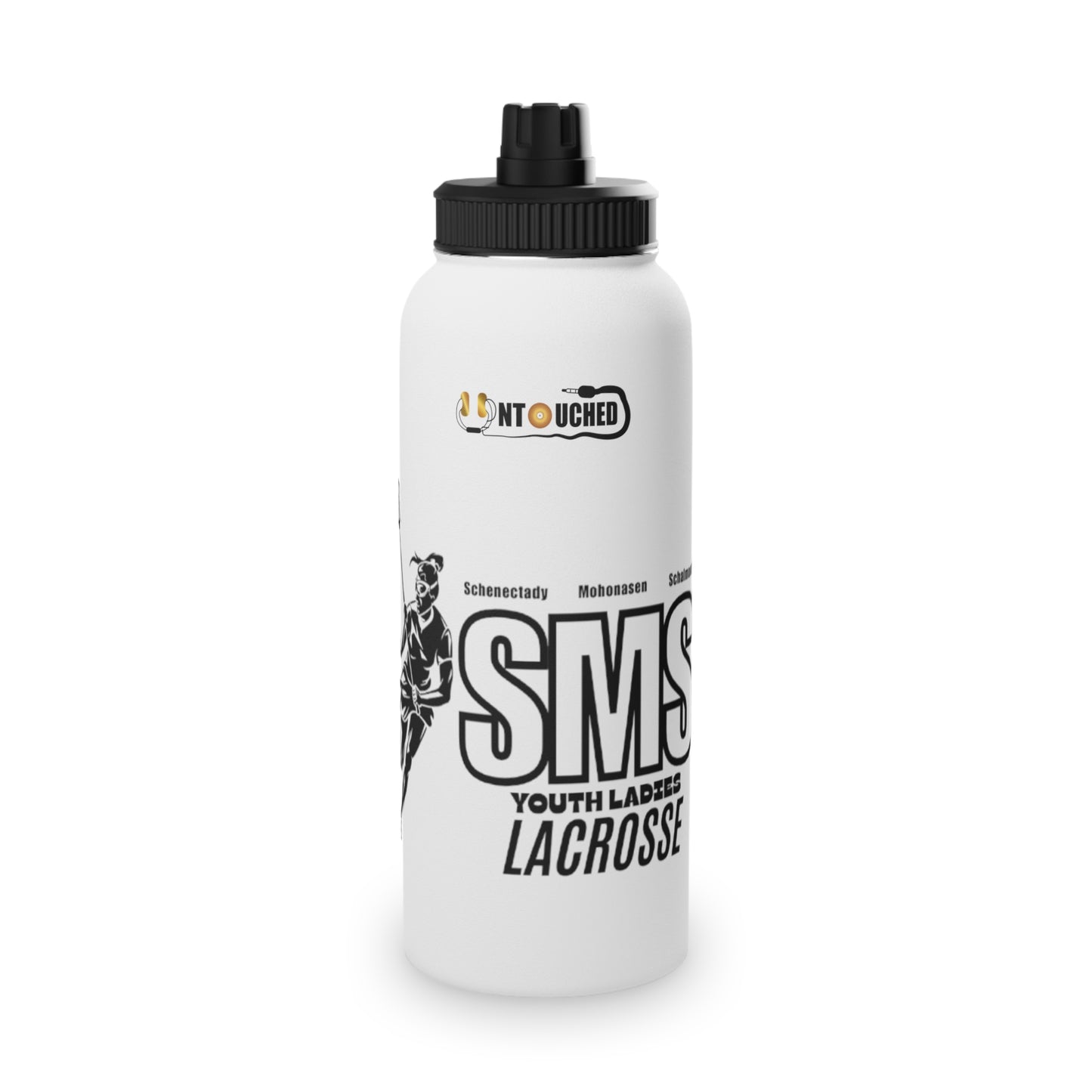 SMS Stainless Steel Water Bottle with Sports Lid - Youth Ladies Lacrosse