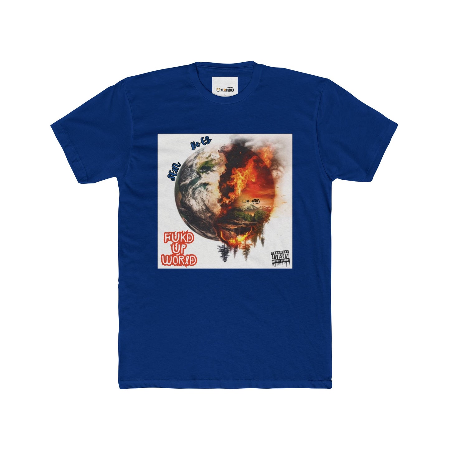 Cover Art Collection Unisex Cotton Crew Tee - 'FUKD Up World' Graphic T-Shirt