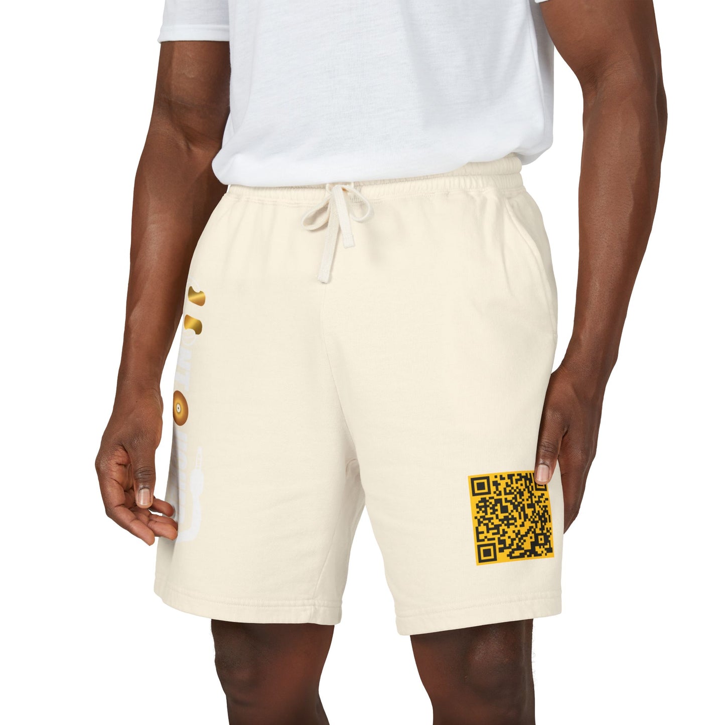 Lightweight Fleece Sweat Shorts with QR Code Accent
