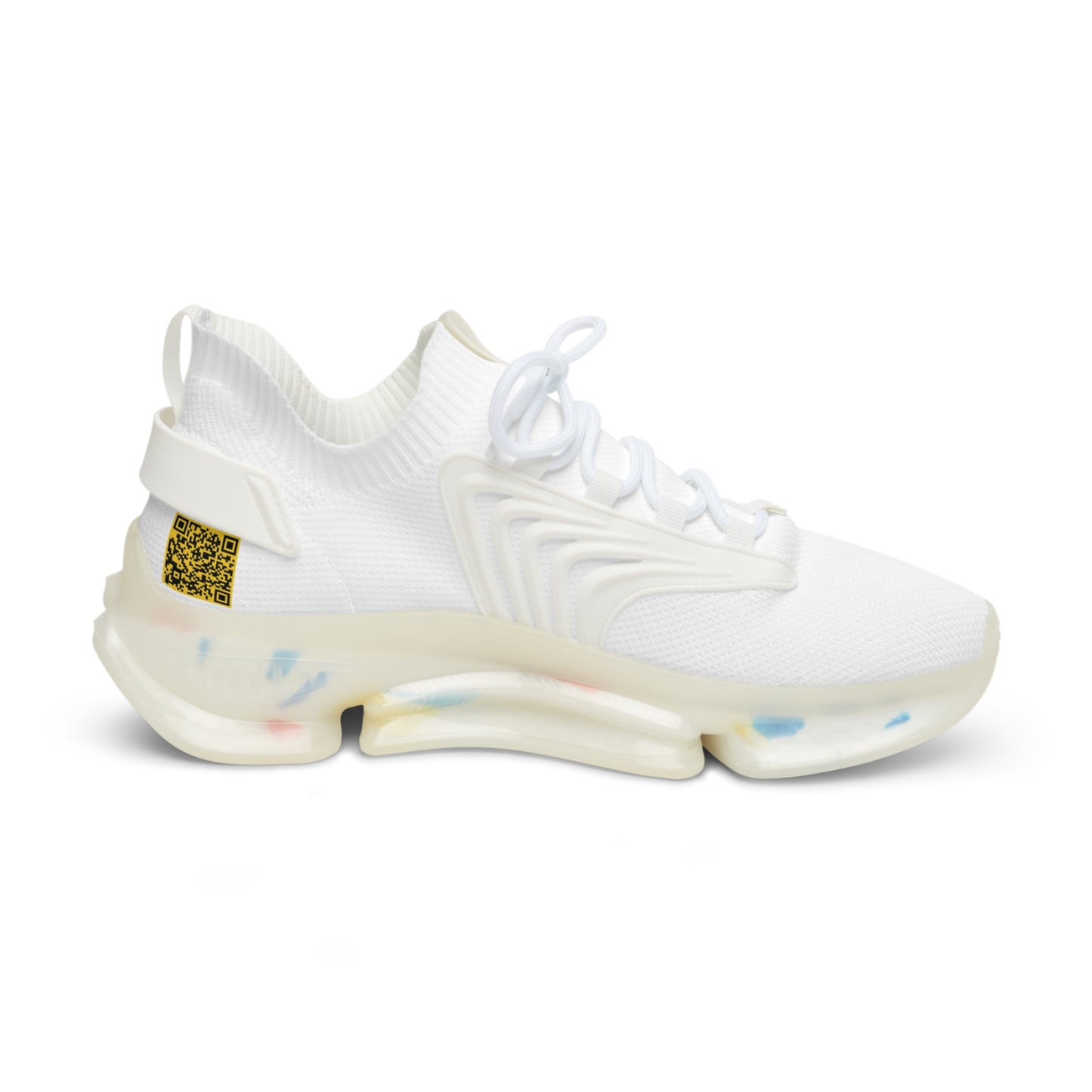 White UNTOUCHED Men's Mesh Sneakers 'That U Letter'