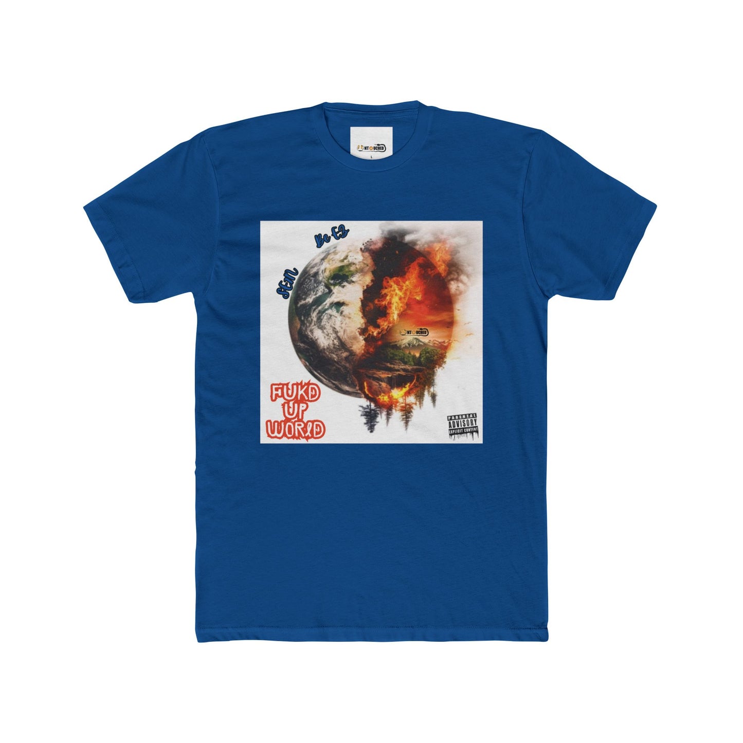 Cover Art Collection Unisex Cotton Crew Tee - 'FUKD Up World' Graphic T-Shirt