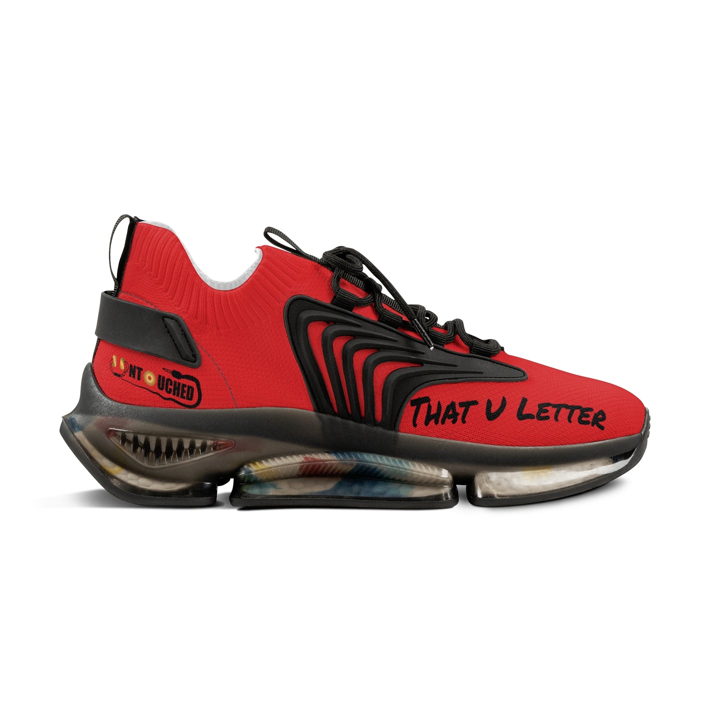 Red UNTOUCHED Men's Mesh Sneakers 'That U Letter'