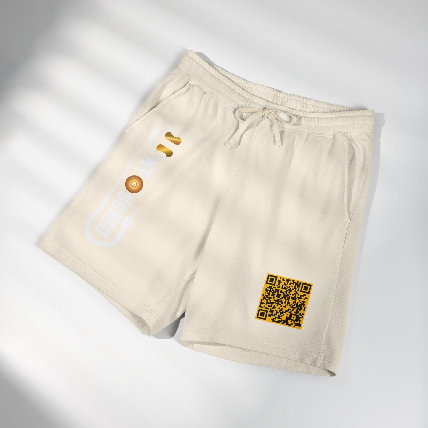 Lightweight Fleece Sweat Shorts with QR Code Accent