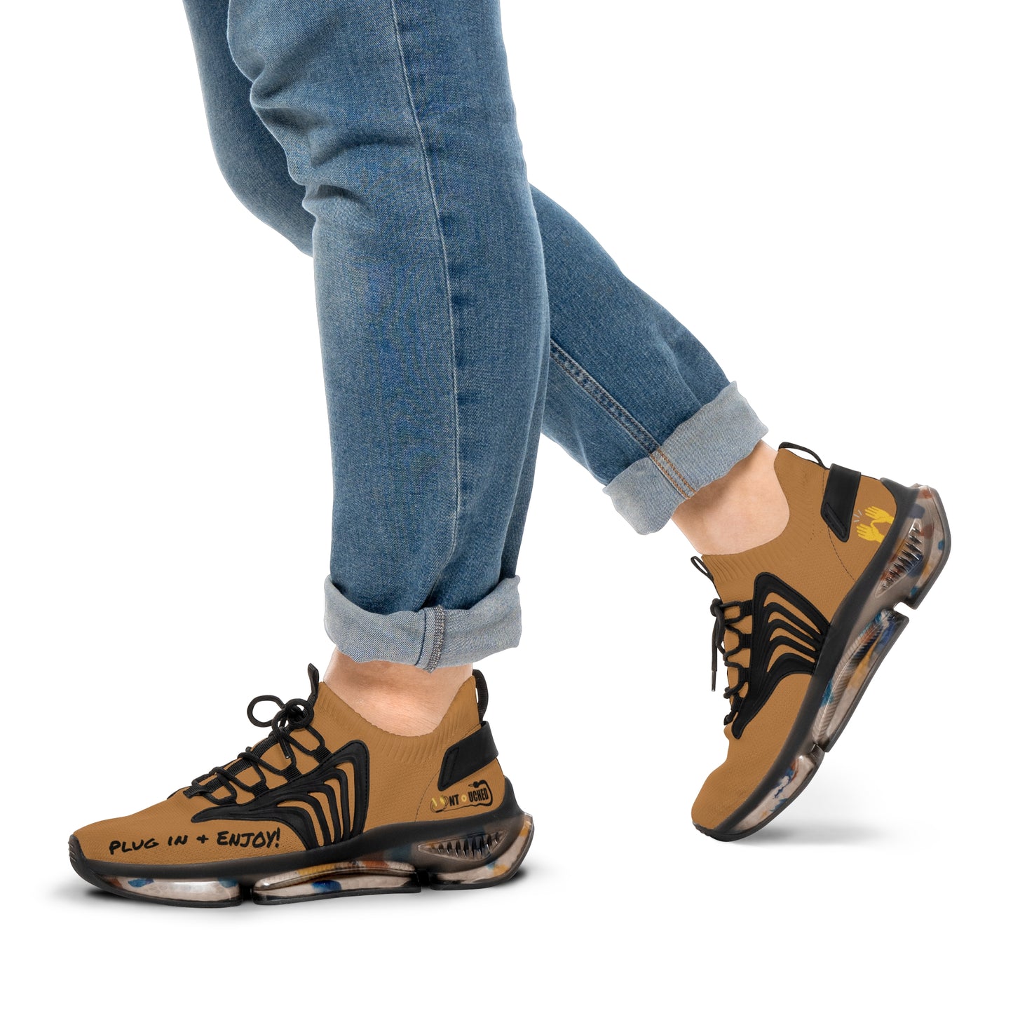 Caramel UNTOUCHED Men's Mesh Sneakers 'That U Letter'