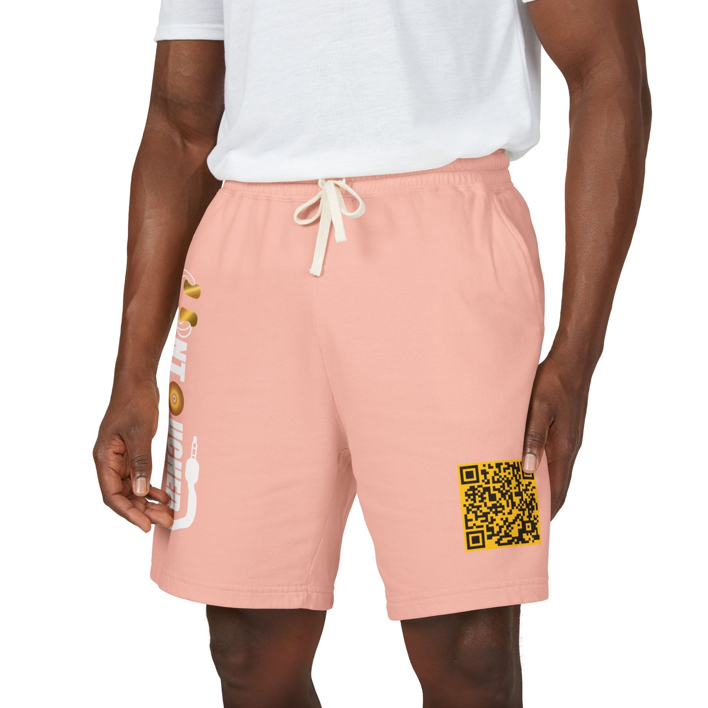 Lightweight Fleece Sweat Shorts with QR Code Accent