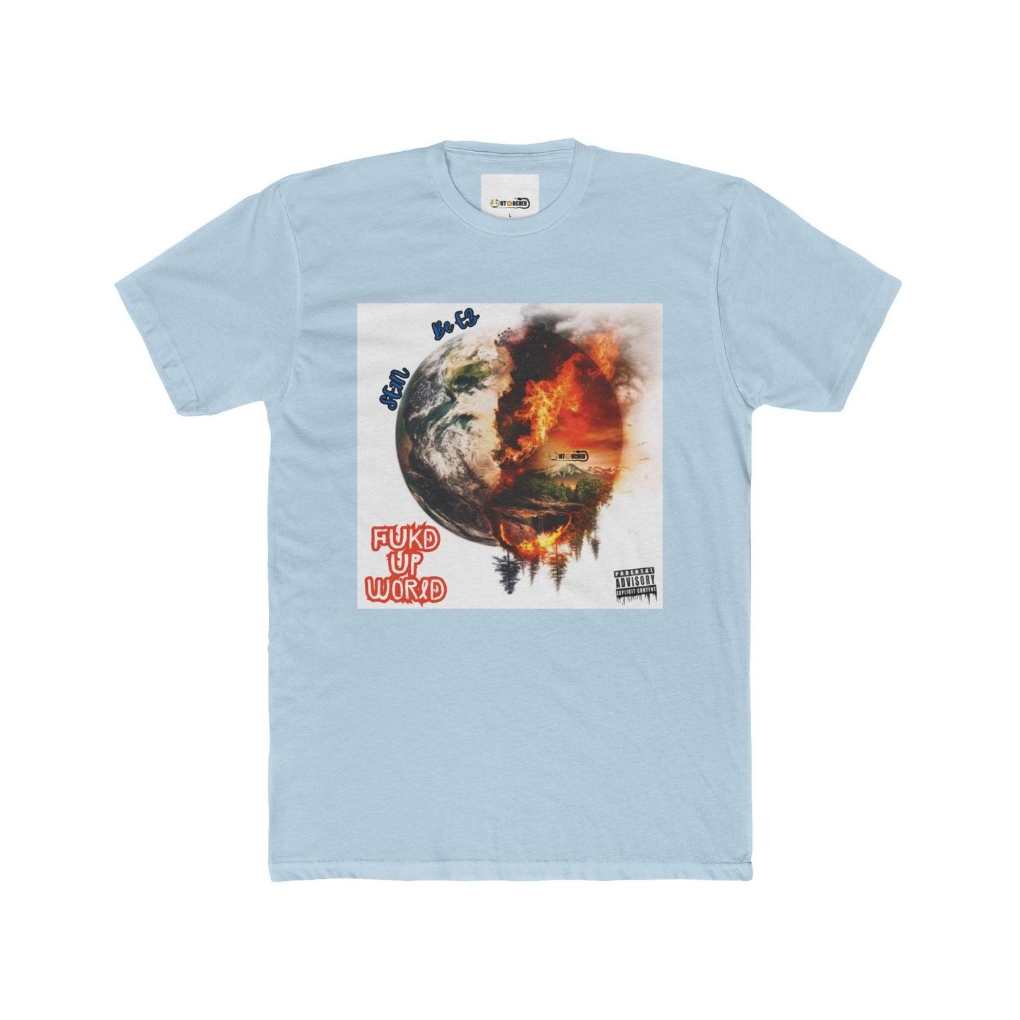 Cover Art Collection Unisex Cotton Crew Tee - 'FUKD Up World' Graphic T-Shirt