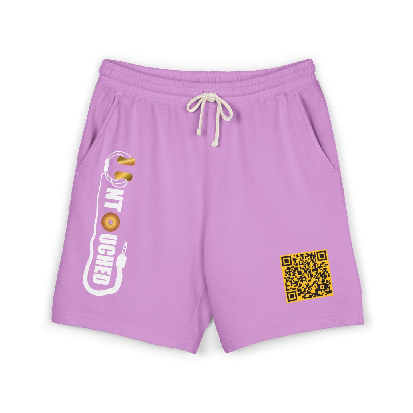 Lightweight Fleece Sweat Shorts with QR Code Accent