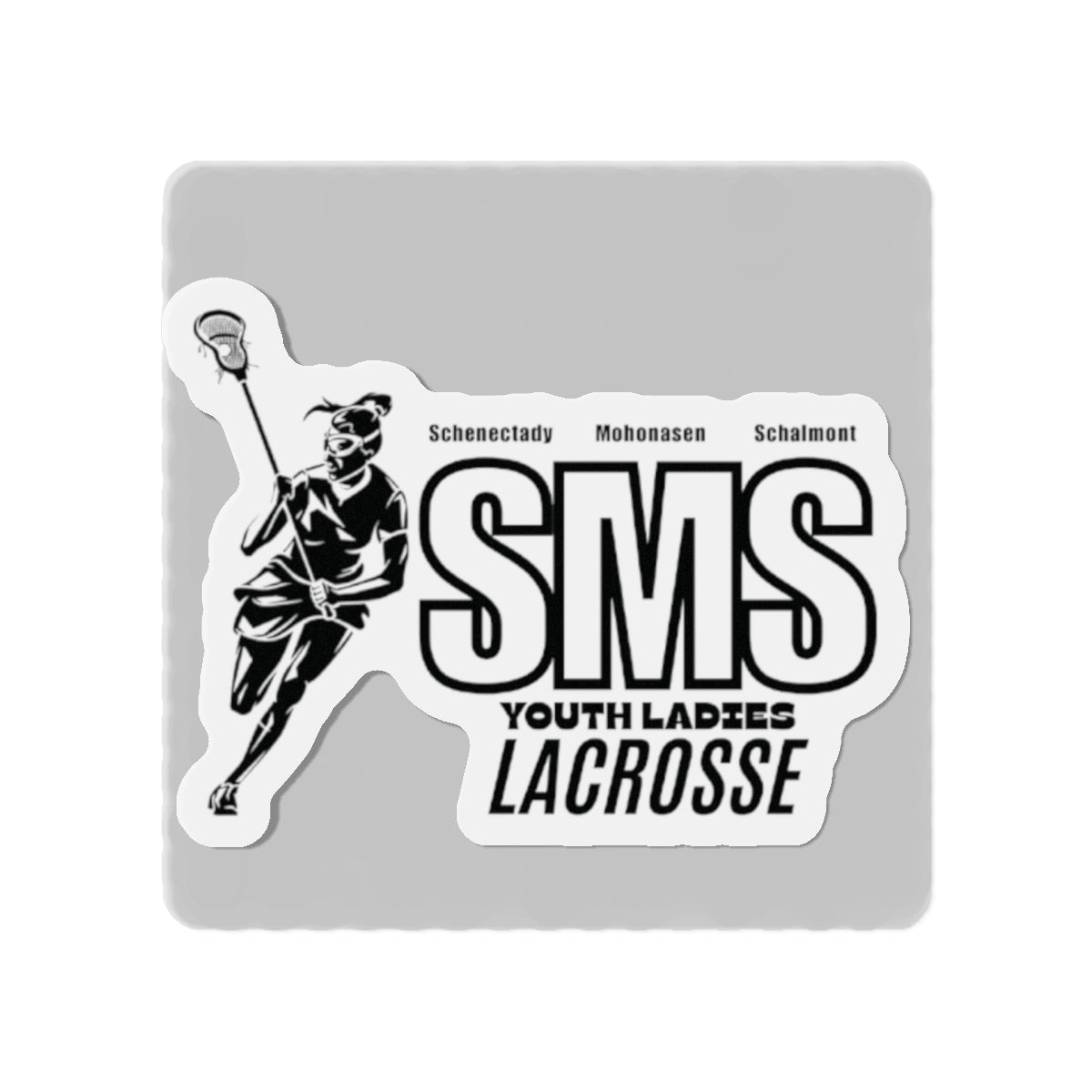 SMS Youth Ladies Lacrosse Die-Cut Magnets