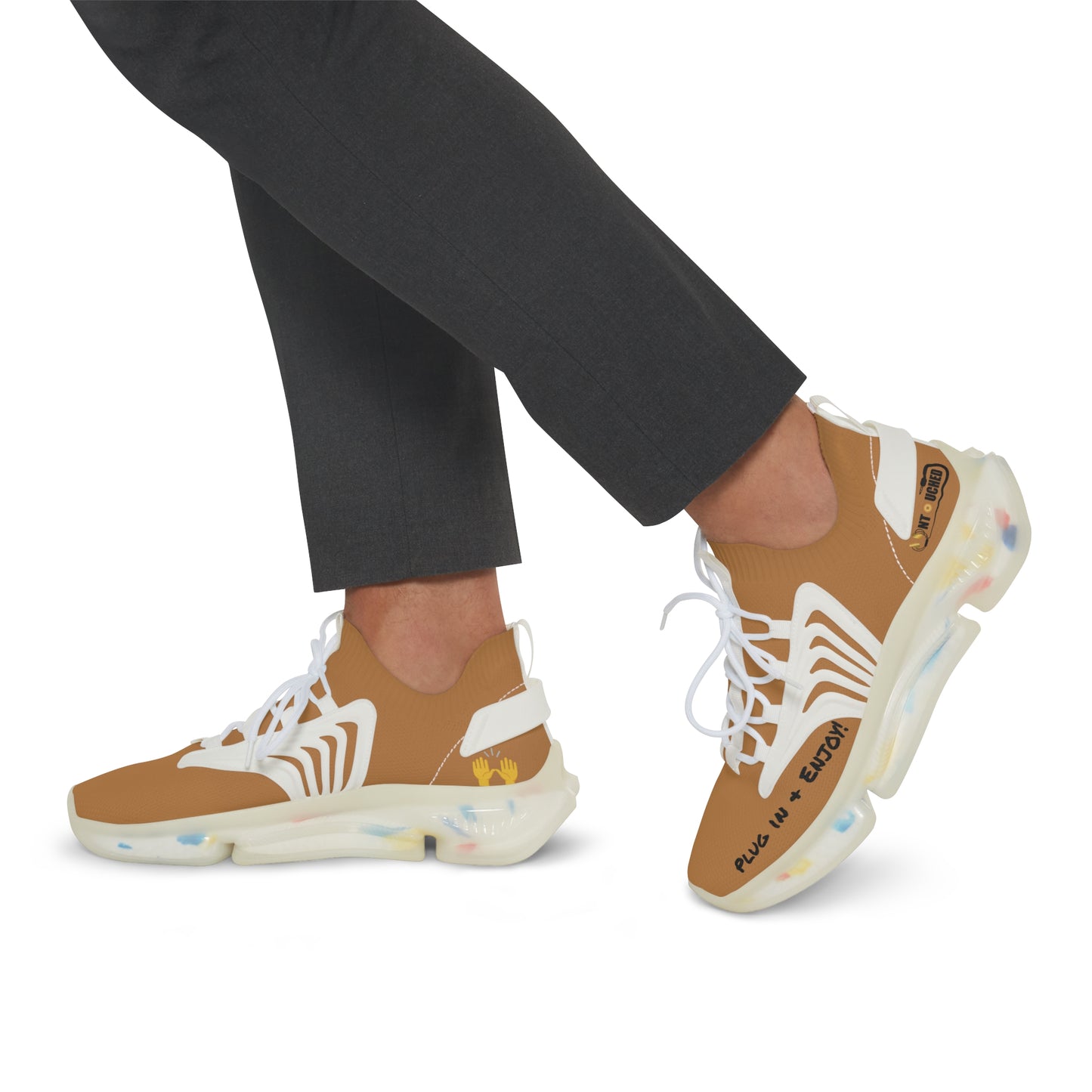 Caramel UNTOUCHED Men's Mesh Sneakers 'That U Letter'