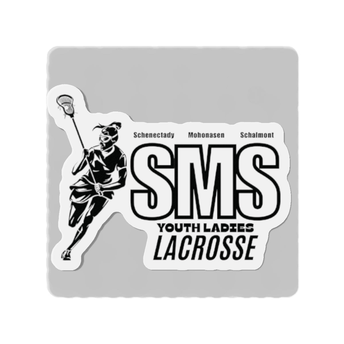 SMS Youth Ladies Lacrosse Die-Cut Magnets