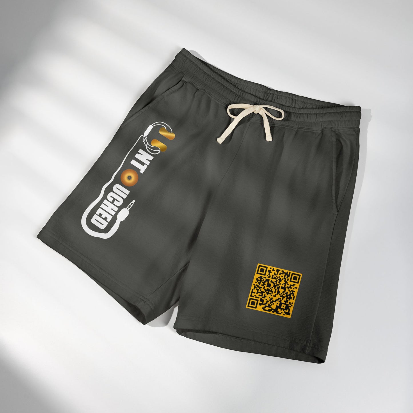 Lightweight Fleece Sweat Shorts with QR Code Accent