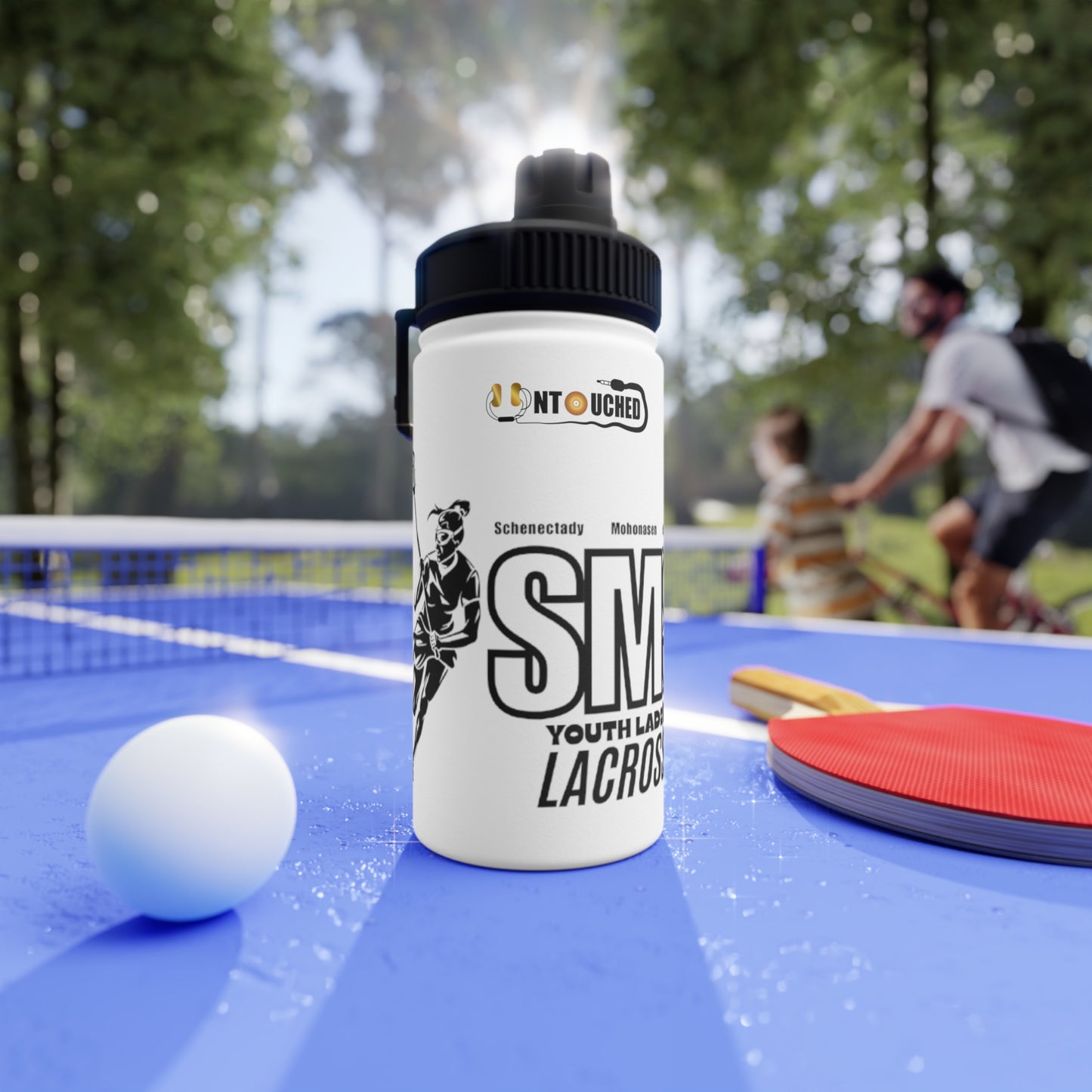SMS Stainless Steel Water Bottle with Sports Lid - Youth Ladies Lacrosse