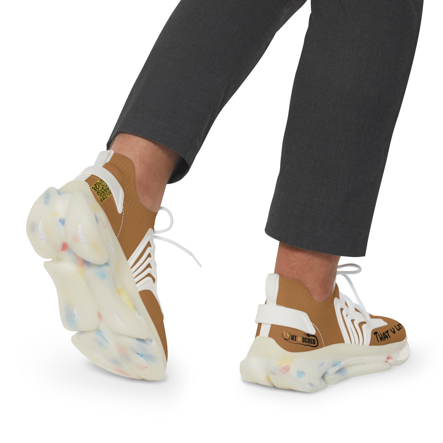 Caramel UNTOUCHED Men's Mesh Sneakers 'That U Letter'