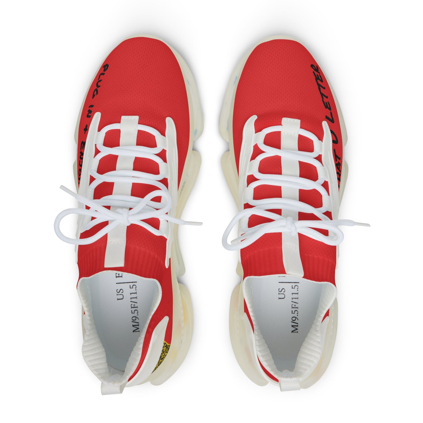 Red UNTOUCHED Men's Mesh Sneakers 'That U Letter'