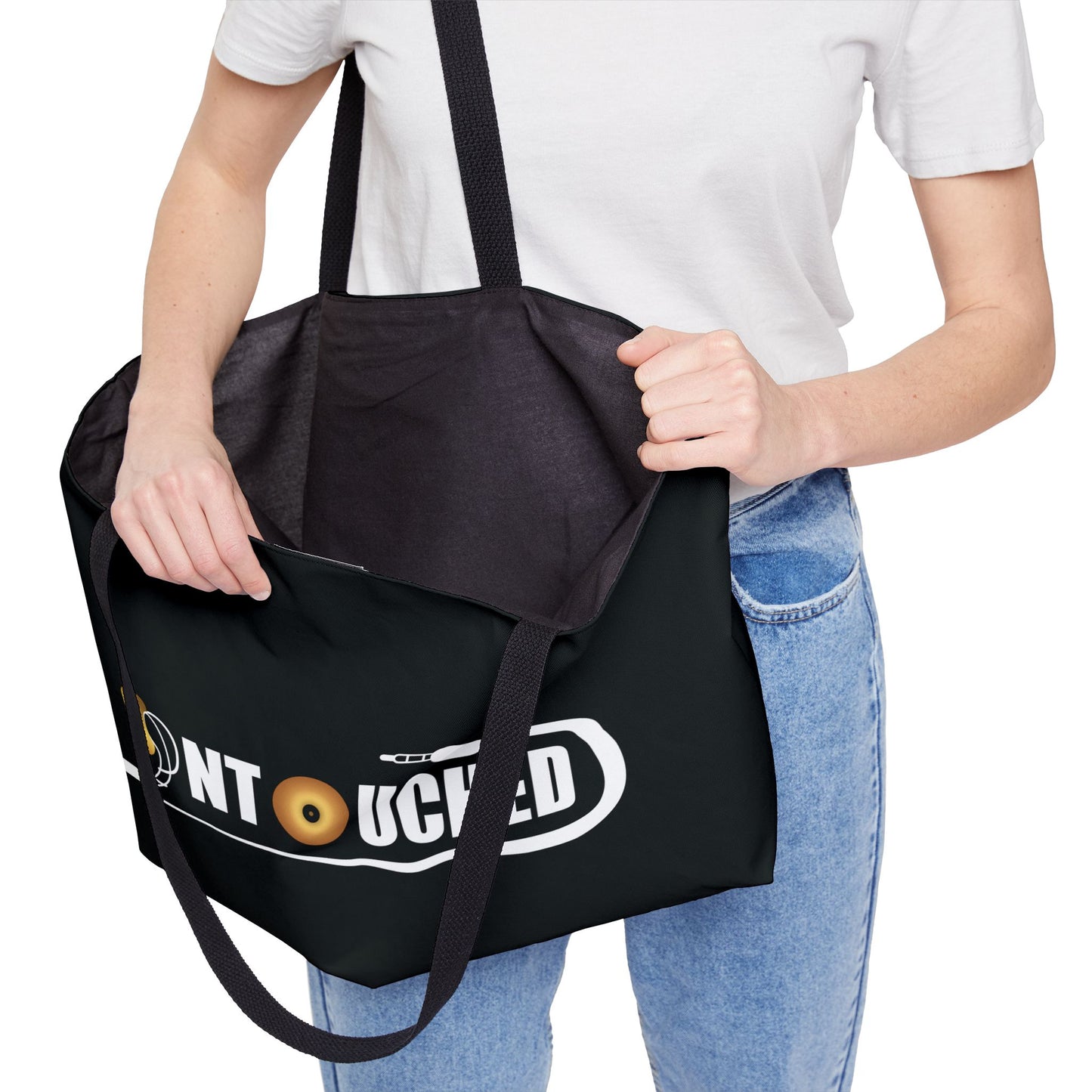 Weekender Tote Bag — 'Untouched' DJ Headphones Design with QR Code