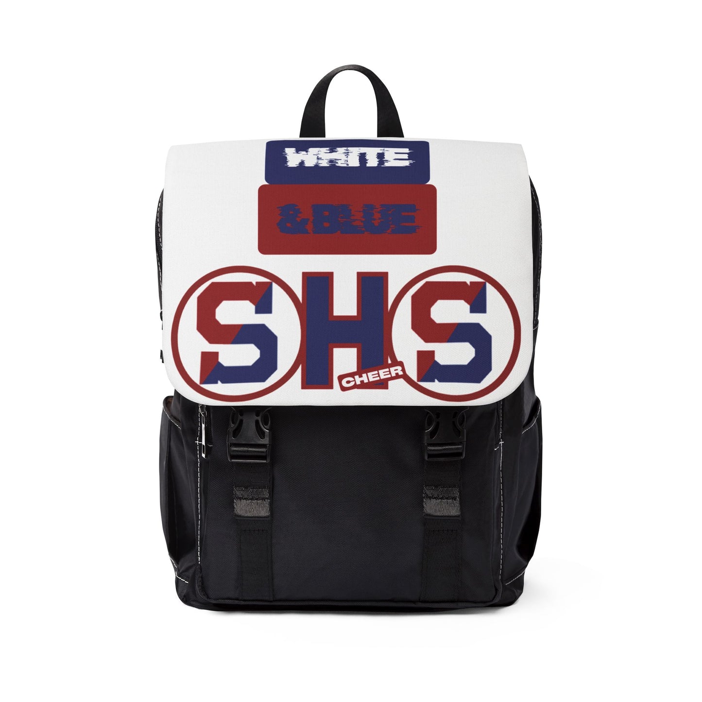 SHS Cheer Red, White & Blue Shoulder Backpack — School Spirit Casual Backpack
