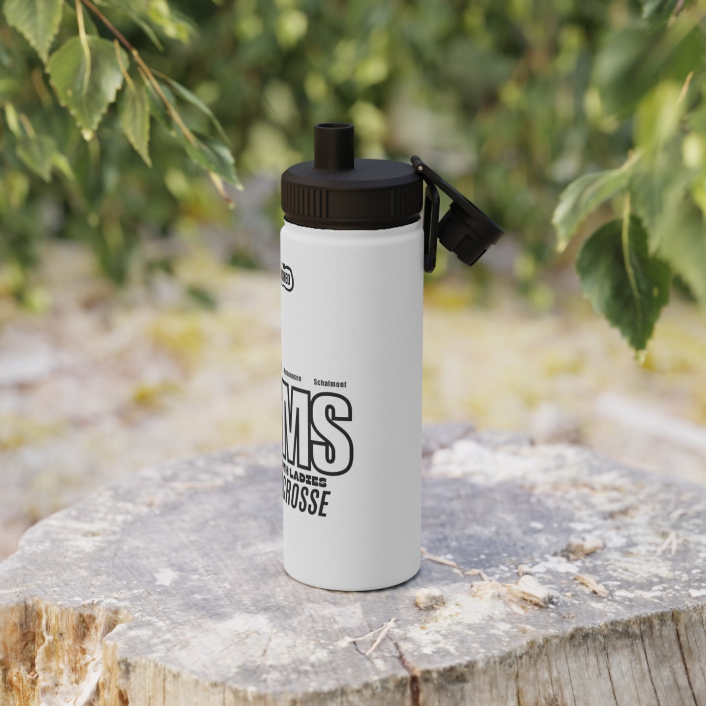 SMS Stainless Steel Water Bottle with Sports Lid - Youth Ladies Lacrosse