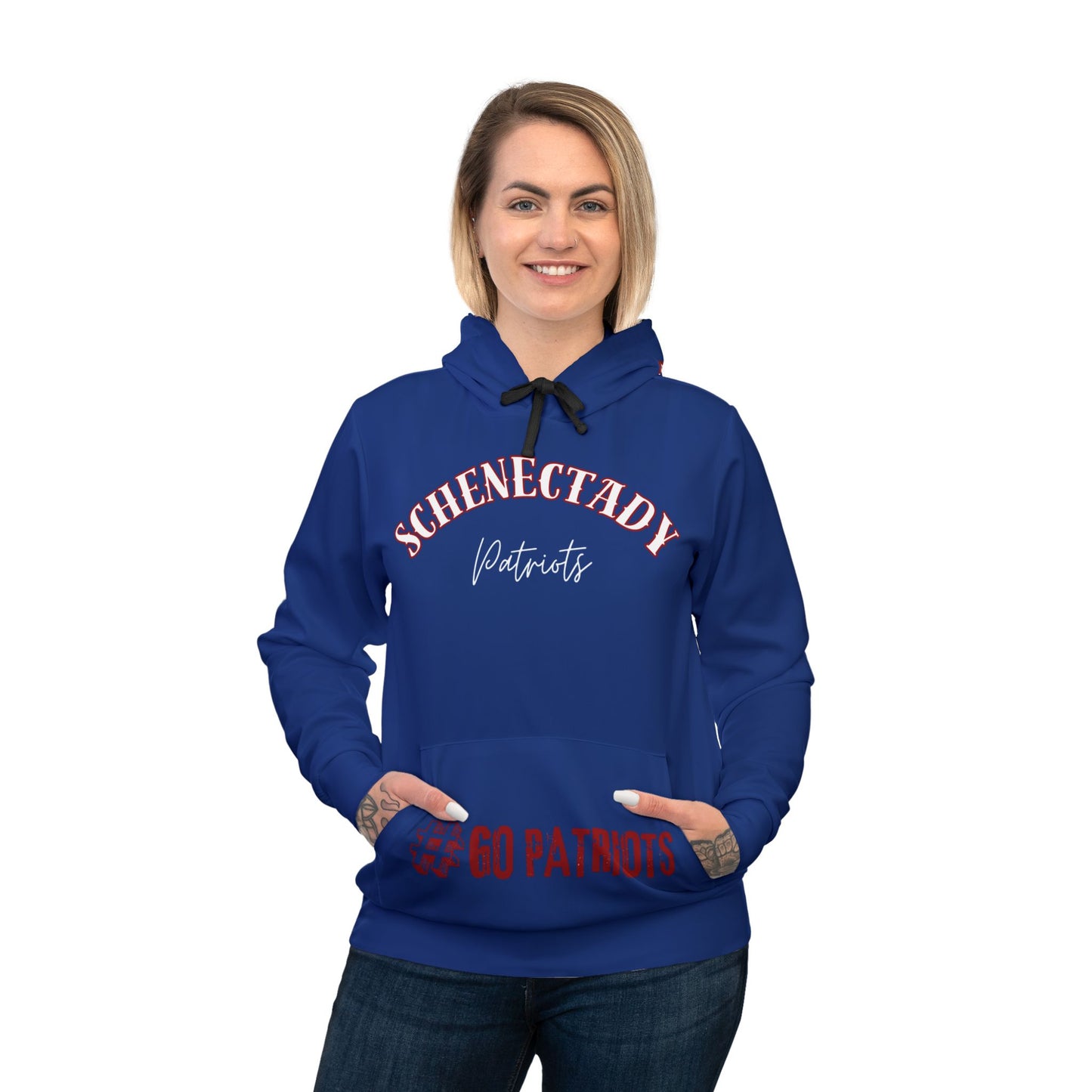 Schenectady Patriots JV Athletic Hoodie, Casual Red Hoodie, Sporty Sweatshirt, Team Spirit Hoodie, Gifts for Sports Fans, Comfortable Hoodie