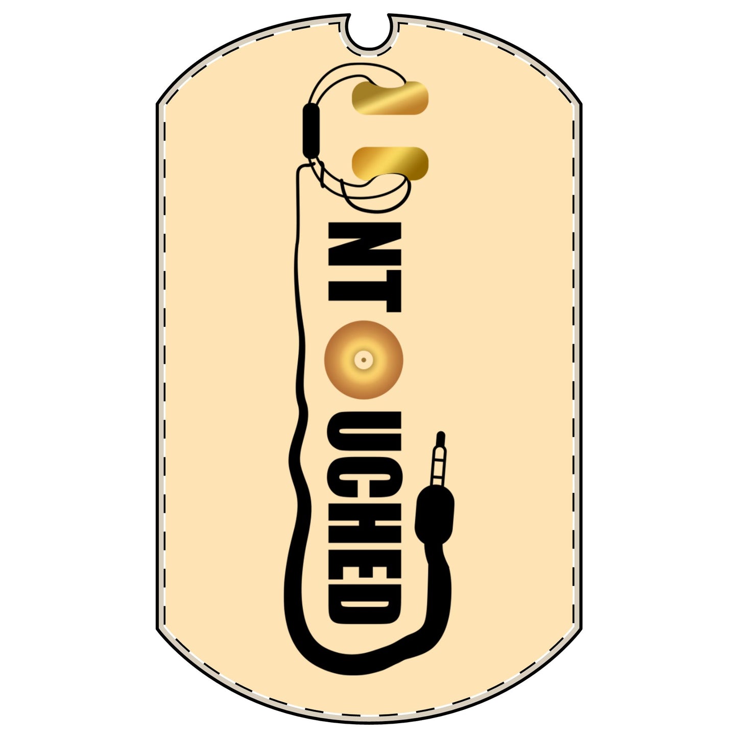 Untouched Audio Dog Tag Necklace – Musician Headphone Pendant