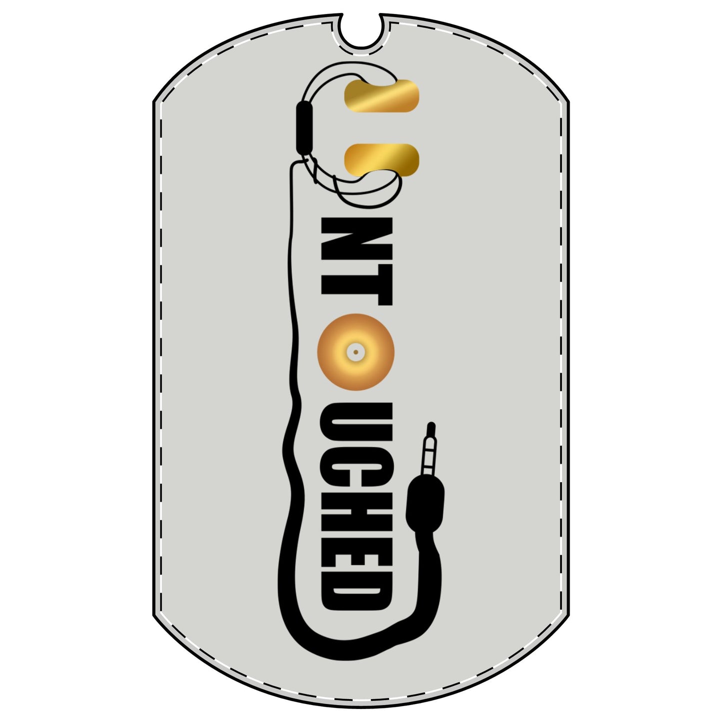 Untouched Audio Dog Tag Necklace – Musician Headphone Pendant