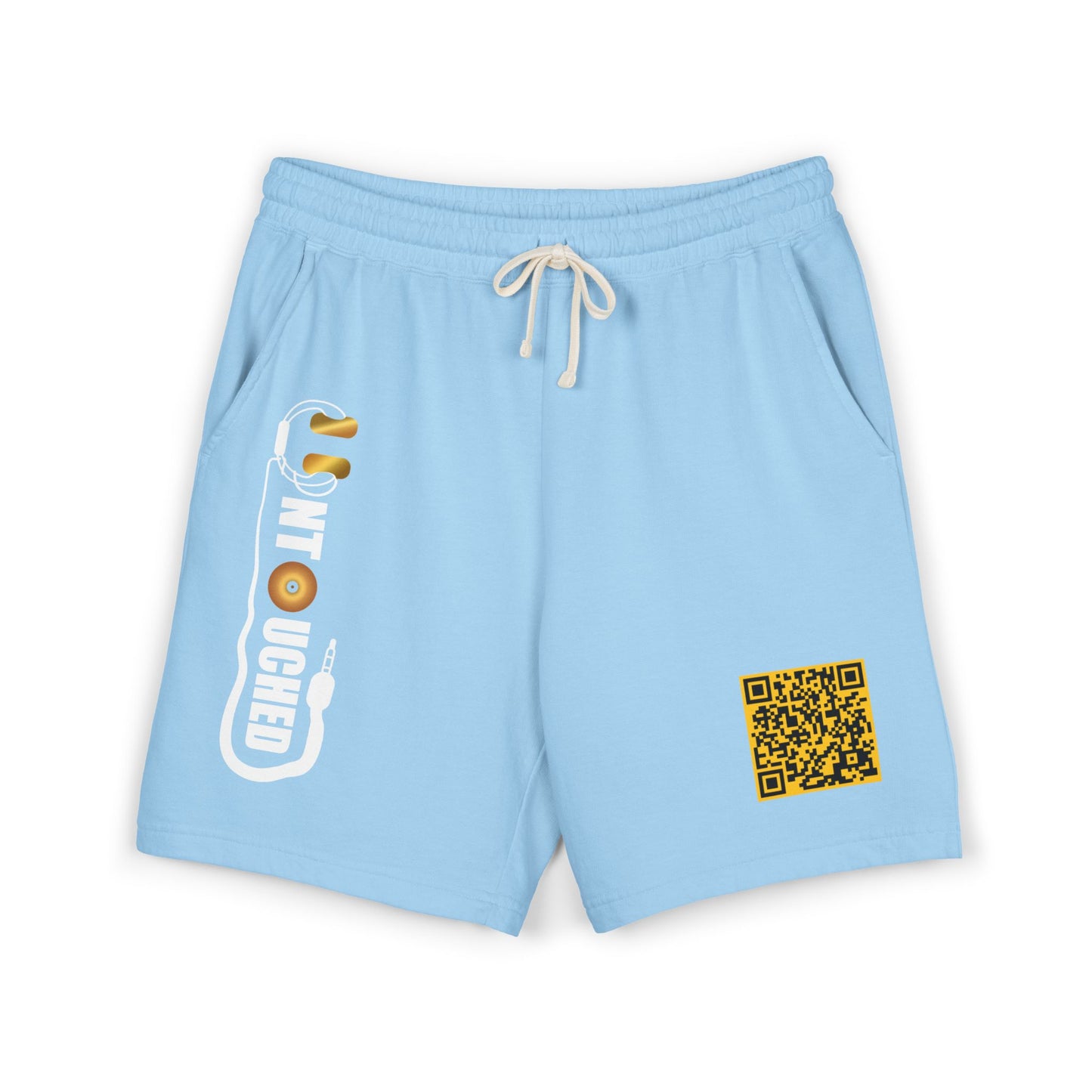 Lightweight Fleece Sweat Shorts with QR Code Accent