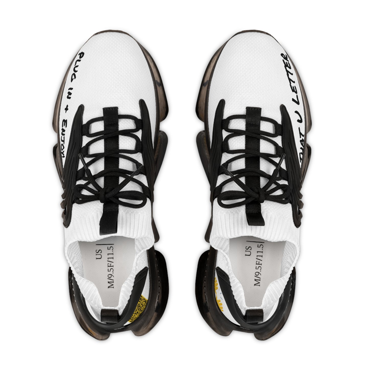White UNTOUCHED Men's Mesh Sneakers 'That U Letter'
