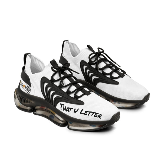 White UNTOUCHED Men's Mesh Sneakers 'That U Letter'