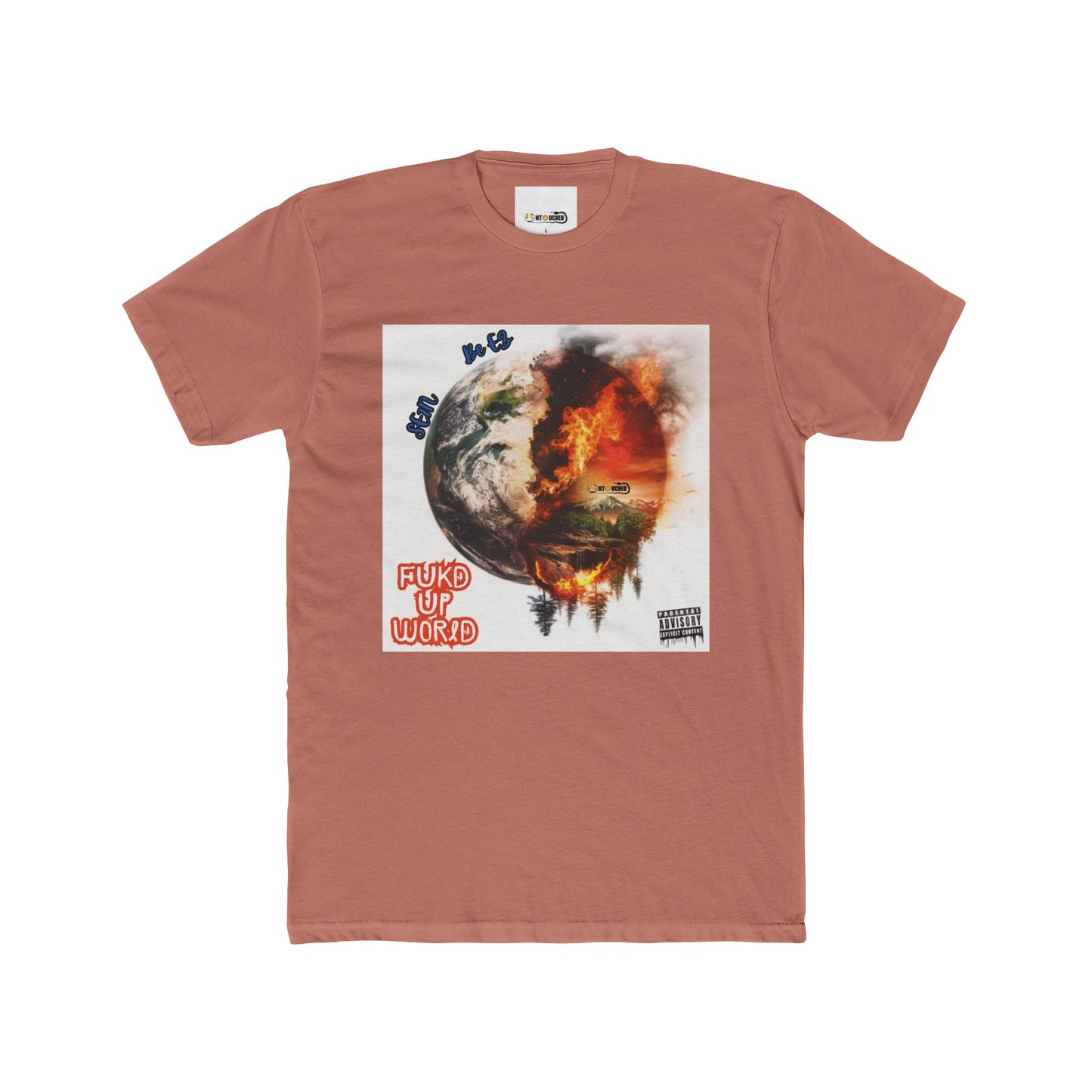Cover Art Collection Unisex Cotton Crew Tee - 'FUKD Up World' Graphic T-Shirt