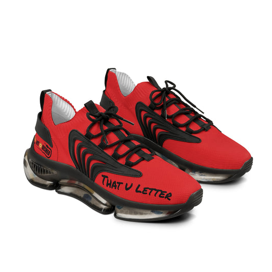 Red UNTOUCHED Men's Mesh Sneakers 'That U Letter'